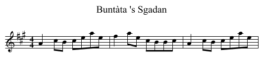 Buntàta 's Sgadan - staff notation