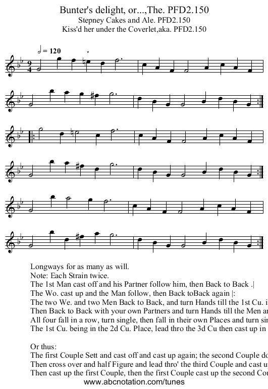 Bunter's delight, or...,The. PFD2.150 - staff notation