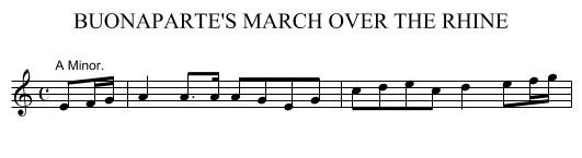BUONAPARTE'S MARCH OVER THE RHINE - staff notation