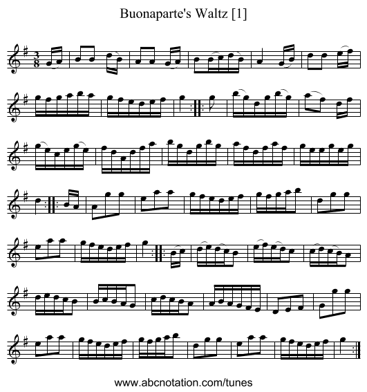 Buonaparte's Waltz [1] - staff notation
