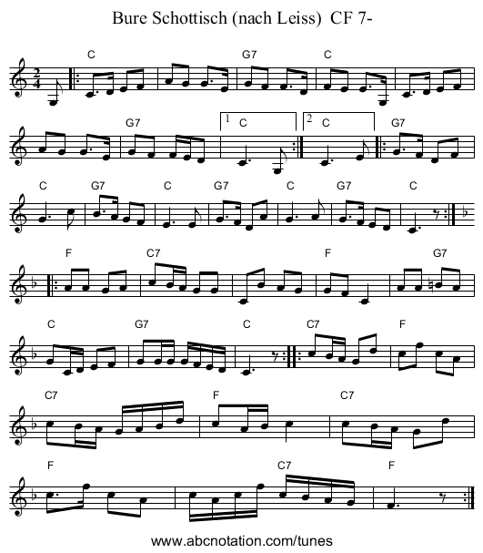 Bure Schottisch (nach Leiss)  CF 7- - staff notation