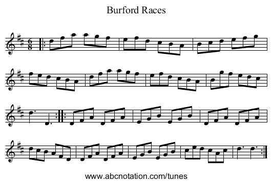 Burford Races - staff notation