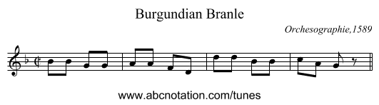 Burgundian Branle - staff notation
