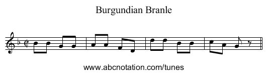 Burgundian Branle - staff notation
