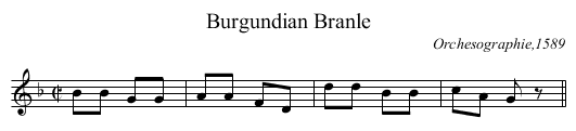 Burgundian Branle - staff notation
