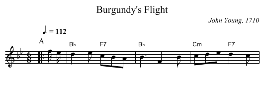 Burgundy's Flight - staff notation