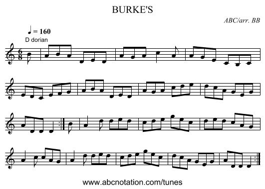 BURKE'S - staff notation
