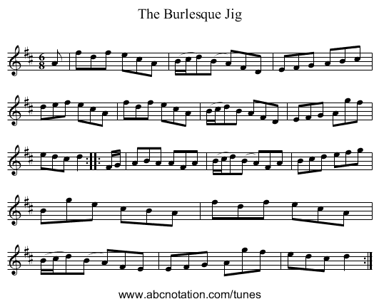 Burlesque Jig, The - staff notation