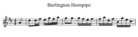 Burlington Hornpipe - staff notation