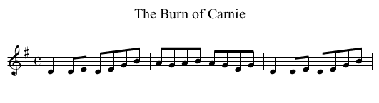 Burn of Carnie, The - staff notation