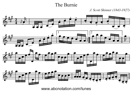 Burnie, The - staff notation
