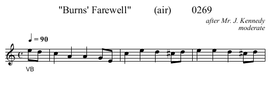 Burns' Farewell         (air)        0269 - staff notation