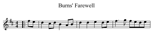Burns' Farewell - staff notation