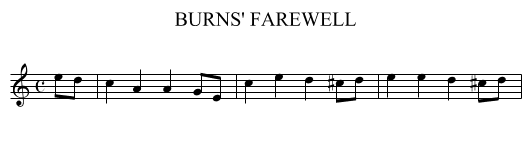 BURNS' FAREWELL - staff notation