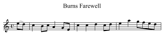 Burns Farewell - staff notation