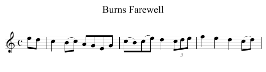 Burns Farewell - staff notation