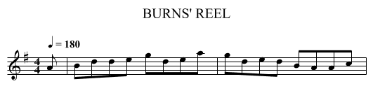 BURNS' REEL - staff notation