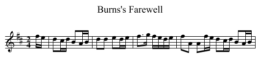 Burns's Farewell - staff notation
