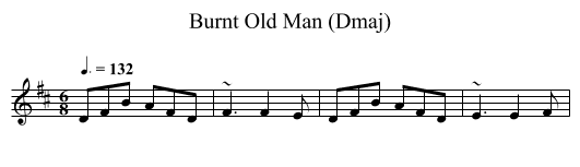 Burnt Old Man (Dmaj) - staff notation