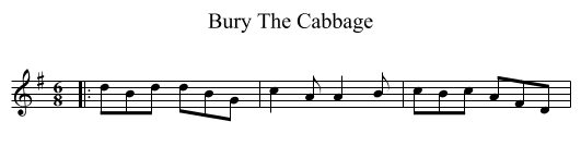 Bury The Cabbage - staff notation