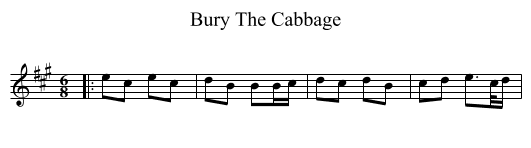 Bury The Cabbage - staff notation