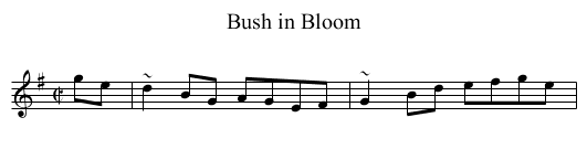 Bush in Bloom - staff notation