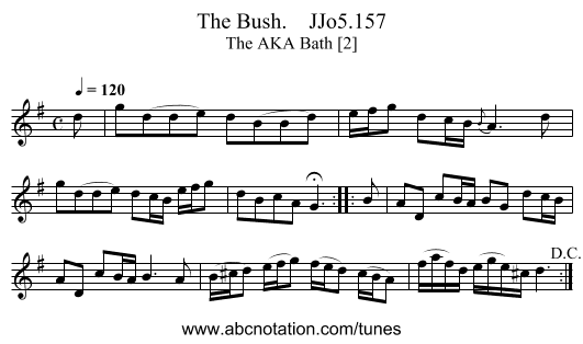 Bush.    JJo5.157, The - staff notation