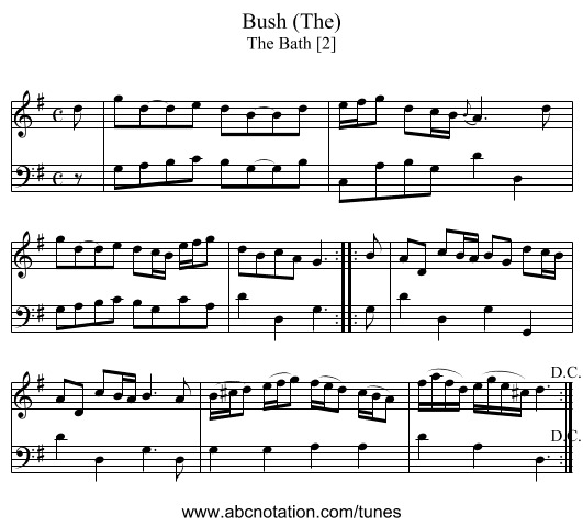 Bush (The) - staff notation
