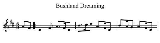 Bushland Dreaming - staff notation