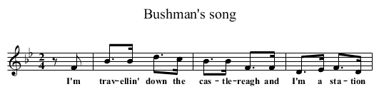 Bushman's song - staff notation