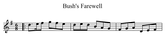 Bush's Farewell - staff notation