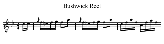 Bushwick Reel - staff notation