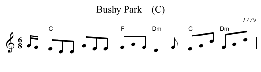 Bushy Park    (C) - staff notation