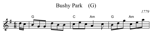 Bushy Park    (G) - staff notation