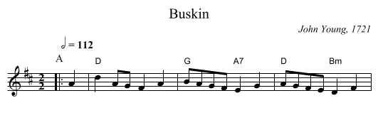 Buskin - staff notation