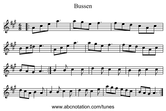 Bussen - staff notation