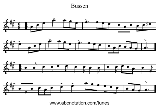 Bussen - staff notation