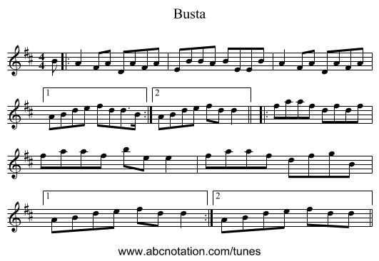 Busta - staff notation