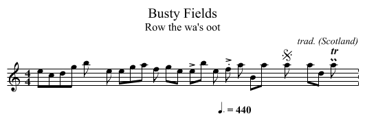 Busty Fields - staff notation