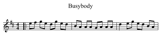 Busybody - staff notation