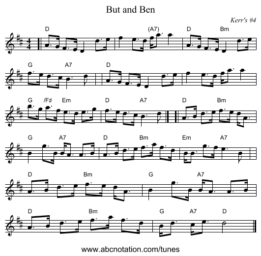 But and Ben - staff notation