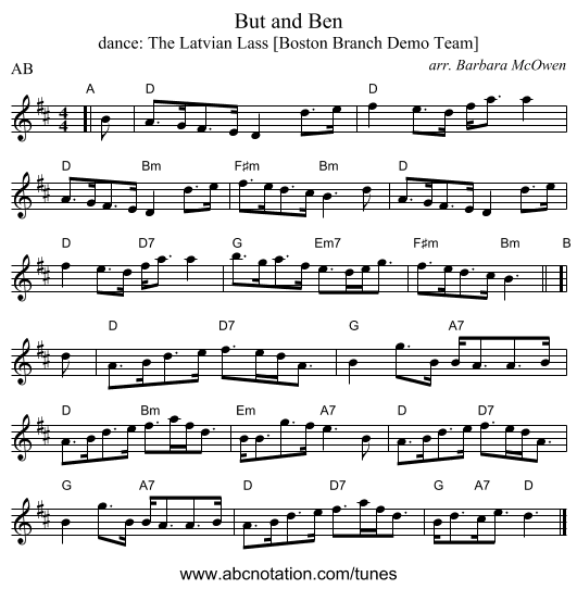 But and Ben - staff notation