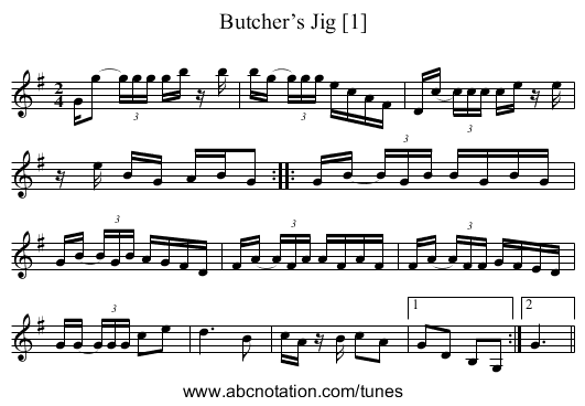Butcher’s Jig [1] - staff notation