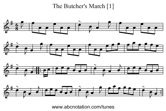 Butcher's March [1], The - staff notation