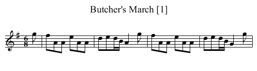 Butcher's March [1] - staff notation
