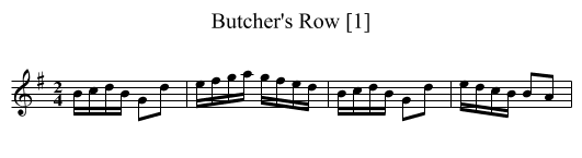 Butcher's Row [1] - staff notation