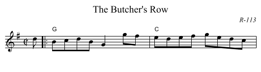 Butcher's Row, The - staff notation