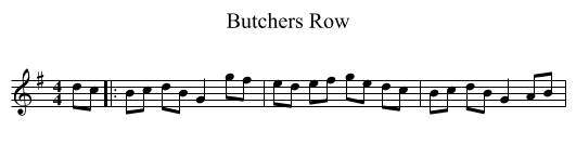 Butchers Row - staff notation