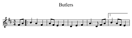 Butlers - staff notation