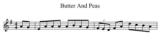 Butter And Peas - staff notation